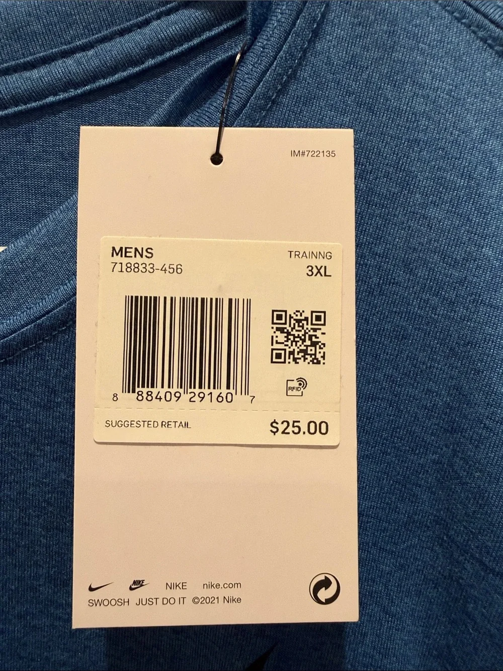 Nike Men's Heathered Slate Blue Short-Sleeve Athletic Tee